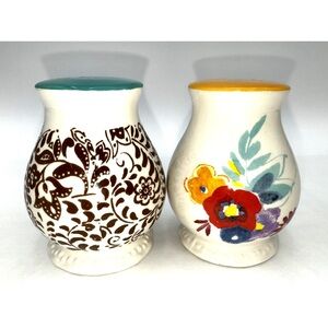 Ceramic Salt Pepper Shaker Pioneer Woman Floral Kitchen Table Decor